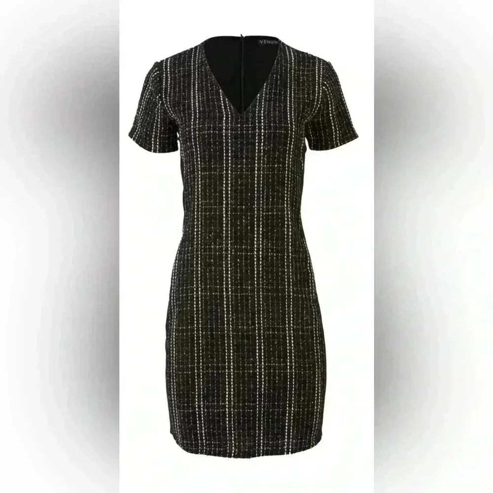 Venus black and white Tweed Mini dress size 8